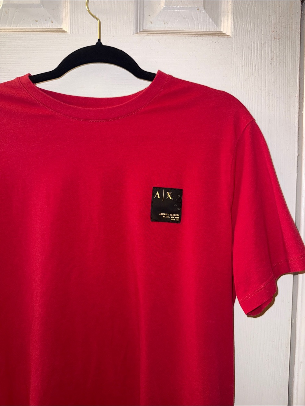 A/X Armani Exchange Red Short Sleeve Logo Tee